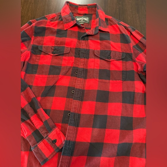 American Eagle Outfitters Other - American Eagle Outfitter Super Soft Red Black Plaid Flannel Shirt Men L Cotton